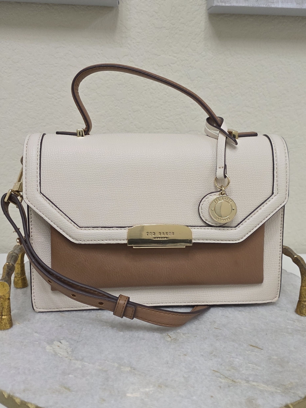 Ted Baker Riley Two-Tone Leather Satchel Crossbody Bag